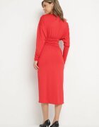 by swan Rochie roșie tip petrecut din viscoză decorată cu încrețituri Edivana