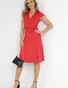 by swan Rochie roșie tip plic midi cu cordon în talie Mayella