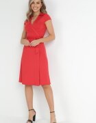 by swan Rochie roșie tip plic midi cu cordon în talie Mayella