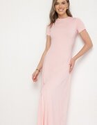by swan Rochie Roz cu talie marcată cu mânecă scurtă Liravise