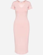 by swan Rochie Roz Mulată Bodycon cu Decolteu în V Efricene