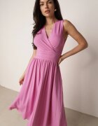 by swan Rochie Rozalie Midi Fără Mâneci Cu Pliuri Dreana