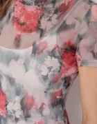 by swan Rochie Rozalie Transparentă cu Mânecă Scurtă și Imprimeu Baham