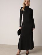 by swan Rochie Taliată Neagră De Cocktail cu Viscoză și Guler semi-înalt Zozelira