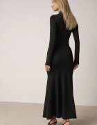 by swan Rochie Taliată Neagră De Cocktail cu Viscoză și Guler semi-înalt Zozelira