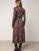 by swan Rochie tip cămașă din vâscoză cu flori și curea Harvina Maro