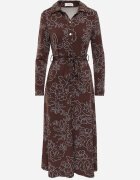 by swan Rochie tip cămașă din vâscoză cu flori și curea Harvina Maro