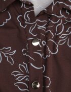 by swan Rochie tip cămașă din vâscoză cu flori și curea Harvina Maro