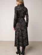 by swan Rochie tip cămașă din vâscoză cu flori și curea Harvina Neagră