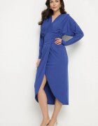 by swan Rochie Tip plic Albastră din viscoză Decorată cu încrețituri Edivana