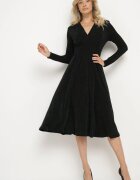 by swan Rochie Verde Cambrată din Vâscoză cu croi evazat Ornată cu fir metalic Mesinae