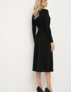 by swan Rochie Verde Cambrată din Vâscoză cu croi evazat Ornată cu fir metalic Mesinae