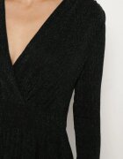 by swan Rochie Verde Cambrată din Vâscoză cu croi evazat Ornată cu fir metalic Mesinae