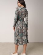 by swan Rochie Verde cu elastic în talie și model Paisley Faendra