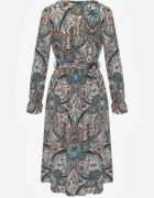 by swan Rochie Verde cu elastic în talie și model Paisley Faendra
