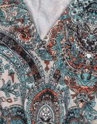 by swan Rochie Verde cu elastic în talie și model Paisley Faendra