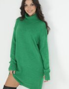 by swan Rochie Verde din Lână Oversize cu guler înalt Heire