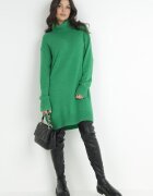 by swan Rochie Verde din Lână Oversize cu guler înalt Heire