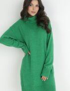 by swan Rochie Verde din Lână Oversize cu guler înalt Heire