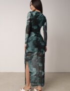by swan Rochie Verde din Plasa Maxi cu Drapaj și Despicătură Valpuri