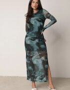 by swan Rochie Verde din Plasa Maxi cu Drapaj și Despicătură Valpuri