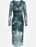 by swan Rochie Verde din Plasa Maxi cu Drapaj și Despicătură Valpuri