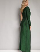 by swan Rochie Verde Metalică Maxi cu croială asimetrică cu decolteu petrecut Ozelbia