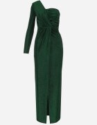 by swan Rochie Verde Metalică Maxi cu croială asimetrică cu decolteu petrecut Ozelbia