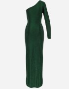 by swan Rochie Verde Metalică Maxi cu croială asimetrică cu decolteu petrecut Ozelbia