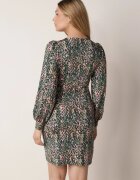 by swan Rochie Verde Mini cu nasturi și Mâneci lungi cu manșete Cynandia