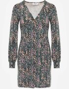 by swan Rochie Verde Mini cu nasturi și Mâneci lungi cu manșete Cynandia