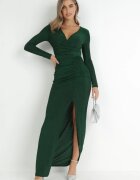 by swan Rochie Verde Strălucitoare cu Drapaj și Decolteu petrecut Mimovia