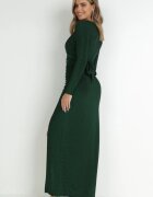 by swan Rochie Verde Strălucitoare cu Drapaj și Decolteu petrecut Mimovia
