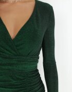 by swan Rochie Verde Strălucitoare cu Drapaj și Decolteu petrecut Mimovia