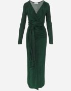 by swan Rochie Verde Strălucitoare cu Drapaj și Decolteu petrecut Mimovia