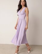 by swan Rochie Violet Midi Fără Mâneci Cu Tiv Plisat Dreana
