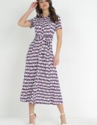 by swan Rochie Violet tip cămașă Maxi cu o curea din material Rainora