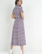by swan Rochie Violet tip cămașă Maxi cu o curea din material Rainora