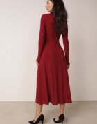 by swan Rochie Vișinie cu Viscoză Decorată cu Sclipici în Stil Elegant Werirra