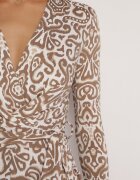 by swan Salopetă Bej cu model Ornamental cu curea din material textil Nireti