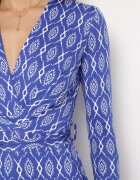 by swan Salopetă Elegantă Bleumarin cu Model Geometric și Curea cu Nod Alullina