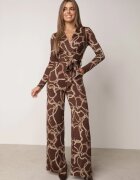by swan Salopetă petrecută cu model cu vâscoză cu cordon tip cravată Ortea Maro