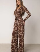 by swan Salopetă petrecută cu model cu vâscoză cu cordon tip cravată Ortea Maro