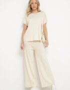 by swan Set din vâscoză bej deschis Pantaloni largi și Tricou Inelora