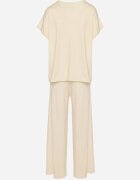 by swan Set din vâscoză bej deschis Pantaloni largi și Tricou Inelora