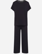 by swan Set din Vâscoză Bleumarin Pantaloni Largi și Tricou Inelora