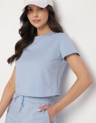 by swan T-shirt Albastru deschis din Bumbac cu croi scurt Galarina