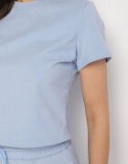 by swan T-shirt Albastru deschis din Bumbac cu croi scurt Galarina