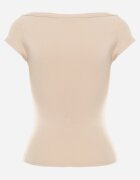 by swan T-shirt bej deschis din bumbac cu croială ajustată cu decolteu barcă Galerissa