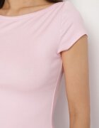 by swan T-shirt Roz din Bumbac cu Croi Mulat și Decolteu Bărcuță Galerissa